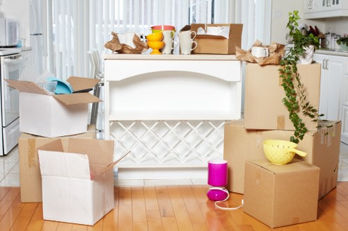 Checklist and packed boxes for a home move in Osidge