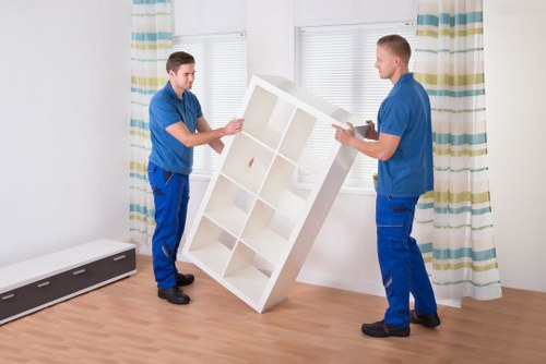 Commercial relocation with office equipment being carefully loaded